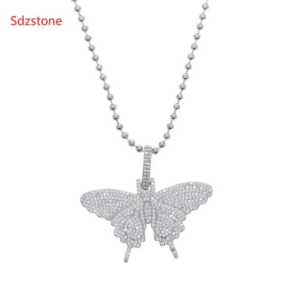 

46cm chain fashion silver color gold butterfly pendant necklace shiny crystal wedding ball valentine gift hip hop style jewelry