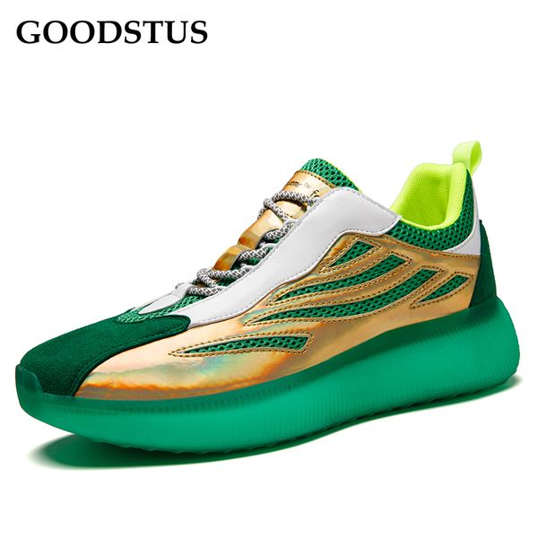 

goodstus мужчины горячей продажи неуклюжим sneaker сетка дышащей толстая подошва удобного твердая ladce-up top quality мужской мода повседне, Black