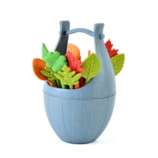

16pcs/set wheat straw leaves party biodegradable home universal bar fruit fork