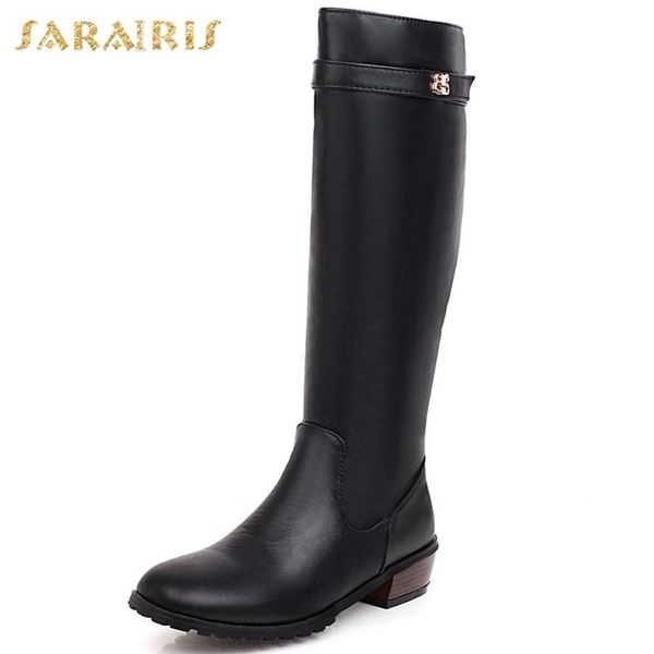 

sarairis 2020 dropship big size 43 winter shoes women riding boots female, Black