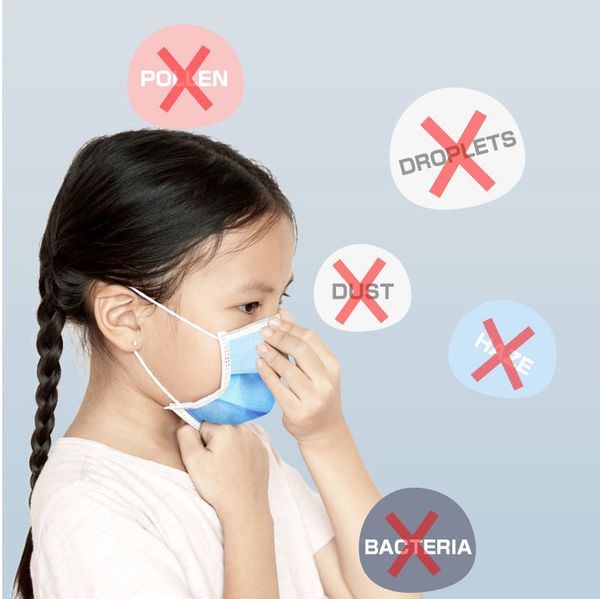 

in stock Wholesa retail packaging 3-12 years Kids mask designer face Mask children Disposable Mask PM2.5 Protective Mouth Dustproof no valve