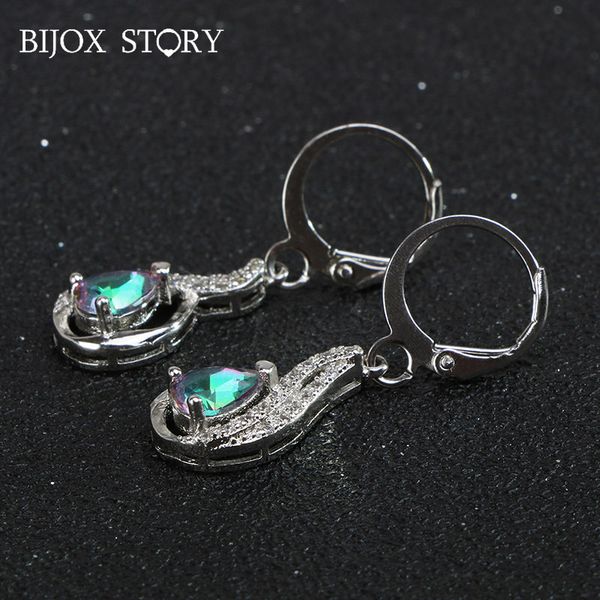 

dangle & chandelier bijox story vintage earrings 925 sterling silver with water drop shaped z for female wedding anniversary party gift