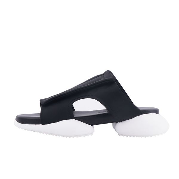 

male slippers summer fashion tide outer wear sandals outdoor beach horseshoe word drag women increased sandals, Black