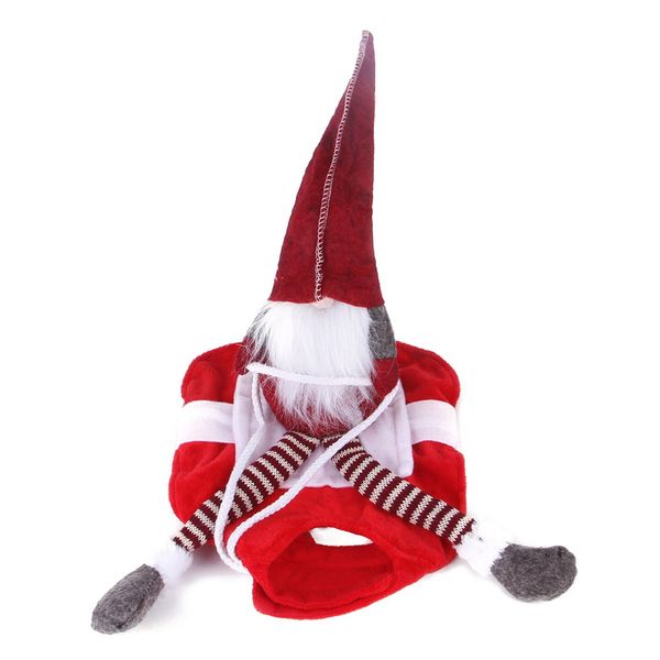 

santa claus dressing up soft riding holiday party pet dog christmas costume gift