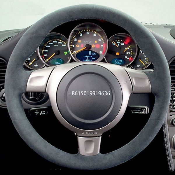 

diy black suede car steering wheel cover for porsche 997 turbo 911 2006