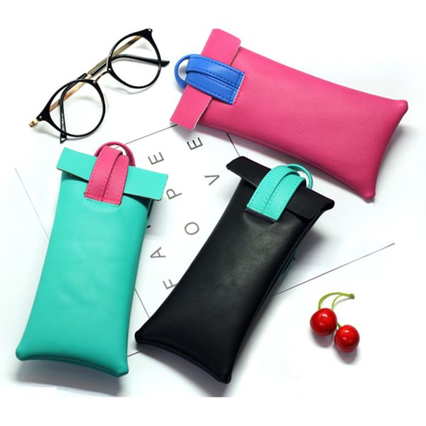 

2020 unique handbag pu leather glasses bag hanging ornament eyeglasses case women sunglasses storage protection ins box cover, Silver