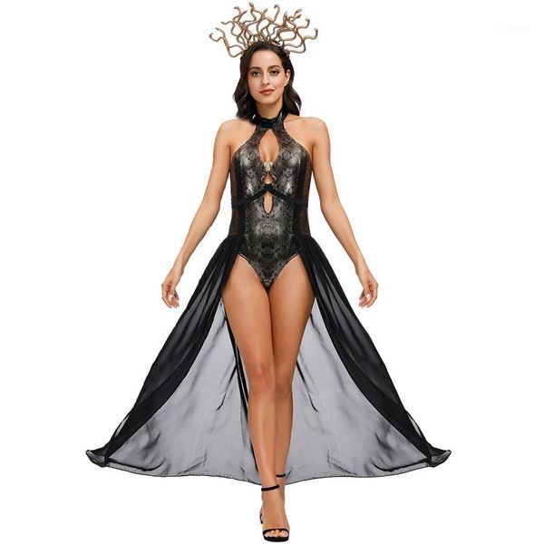 

womens rompers sleevesless hollow out designer party mesh fashion cosplay with headwear club clothing halloween hydra witch, Black;red