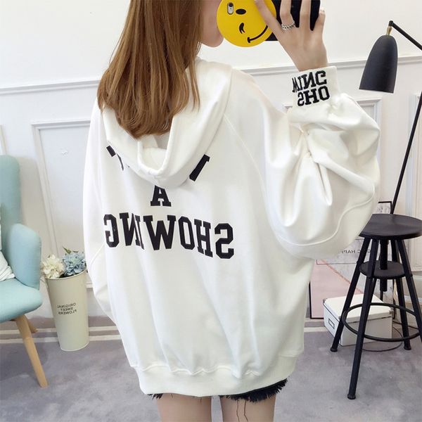 

new 2019 autumn and winter women's clothing thin hooded sweater fashionable large size sweater for women qyrug, Black