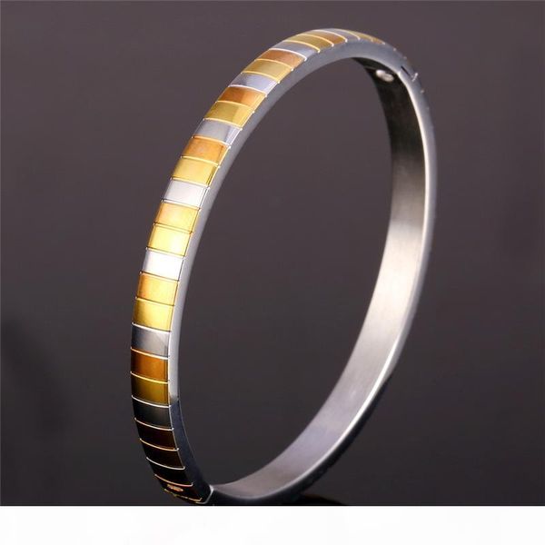 

Unisex Gold Rose Gold Two-Tone Gold Plated Stainless Steel Jewelry for Women or Men 2015 New Fashion Bangle