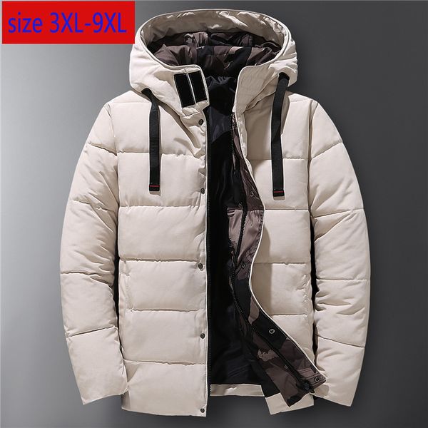 

new arrival super large padded jacket winter loose thick thermal young casual hooded men coat plus size 3xl4xl5xl6xl 7xl 8xl 9xl, Black