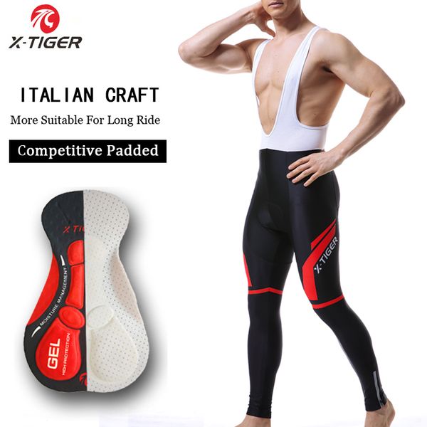 

x-tiger 5d padded coolmax gel long cycling bib pants breathable bib pants for autumn mtb bike bicycle racing shorts, Black;blue