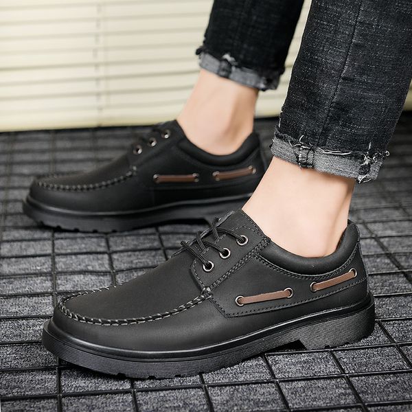 

male mens sneaker boots casual for men flat sneaker causal loafers leather shoes sports summer mens sale 2020 leisure black