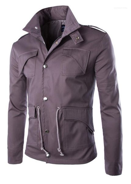 

solid color jackets autumn designer stand collar lon g sleeve plus size homme clothing fashion style casual apparel mens, Black;brown