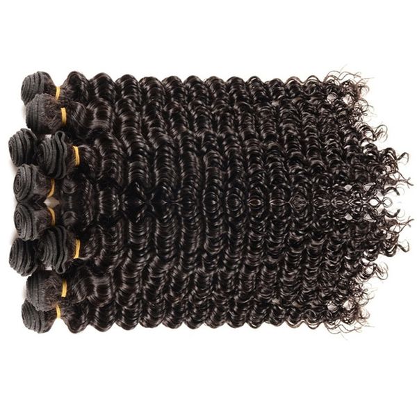 Venda por atacado não processado brasileiro onda profunda virgem cabelo 1kg 10 pcs human cabelo extensão pacote tecer cutícula alinhado cabelo cortado de um doador