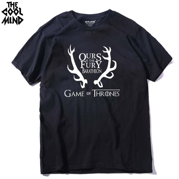 

coolmind ga0113a cotton game of thrones men tshirt ours is the fury men's tee shirts men t-shirt casual mens t shirts