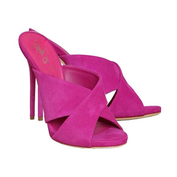 

lucky2020 твердая на высоких каблуках сандалии цвета fine каблуках простые замша рот рыбы стиль и чисто ручной, Black