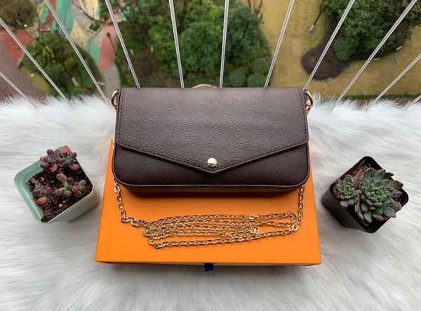 Designers Pochette 3 PCs/Set Wallets Women Eming Leather Handbags S Mensageiro Mensageiro Bolsa de ombro Crossbody Bolsa com Box M64064 M61276