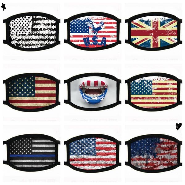 

Designer Cute Funny Cotton Party Anime Printed Masks Adult Anti Dust Mouth Muffle American Flag Mask Reusable Washable Ear Loop Mask FY9120