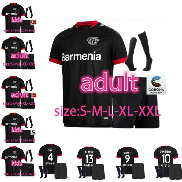 

2021 bayer 04 leverkusen soccer jerseys bailey brandt havertz volland diaby alario custom 20 21 home away kids+socks football shirt, Black;yellow