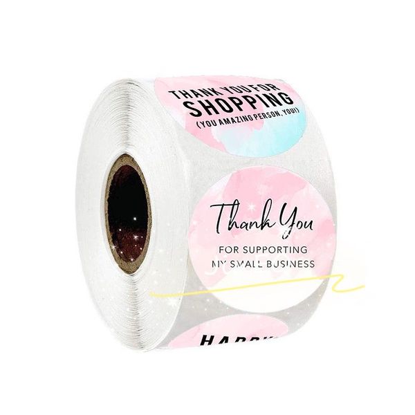 

pink thank you stickers for supporting my business 500pcs 1 circle paper handmade label sticker for package stationery sticker