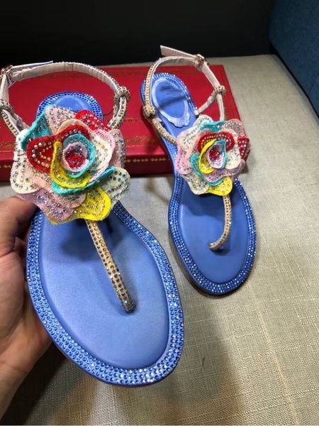 

popular women summer flat rhinestone flower sandals women cmfortable soft leather sandals ladies clip toe holiday beach sandals, Black