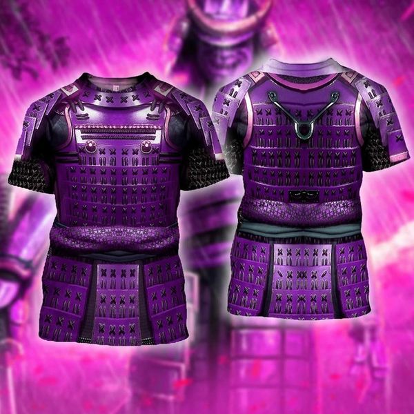 

samurai armor men street 3d print shirts kawaii anime horror men clothing
