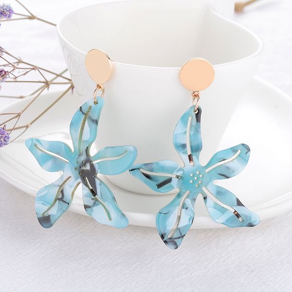

dangle & chandelier colorful flower drop earrings for women acrylic boho jewelry romantic holiday earings fashion 2021 pendientes, Silver