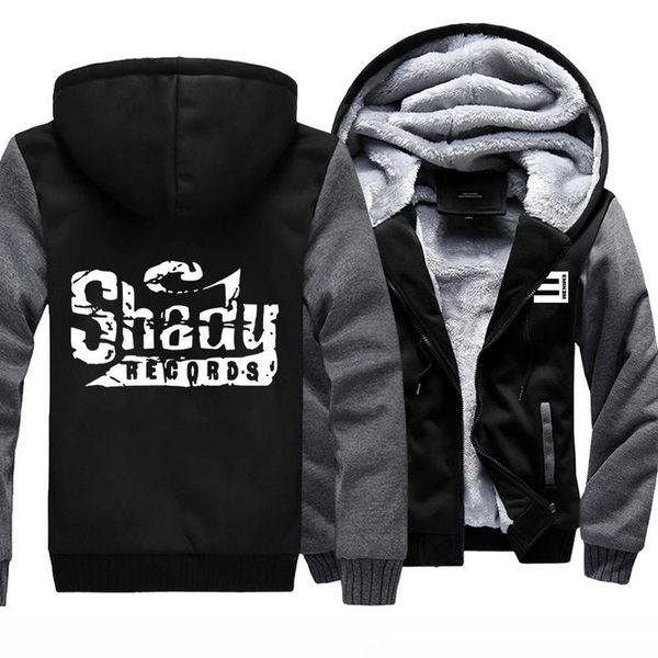 

thicken hoodie records warm coat hoodie winter fleece zipper coat, Black