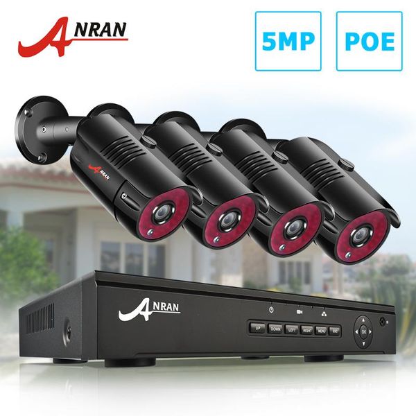 

5mp nvr poe security camera system outdoor ir-cut cctv video surveillance video recorder kit record waterproof night vision