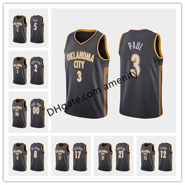

custom thunder oklahoma city 12 adams 3 paul 0 westbrook 13 george basketball jerseys steven paul chris russell city black jersey20