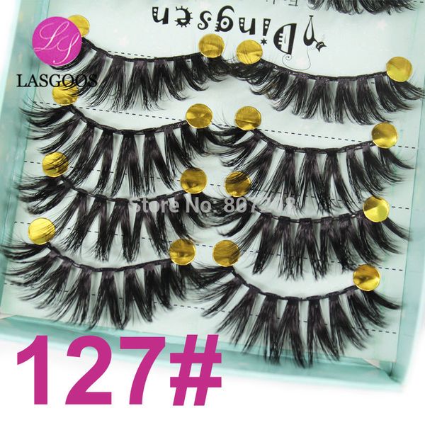 

false eyelashes 10 pairs/lot 3d deep v volume winged fluffy eye lash extension lashes strips for fashion lady make-up 3d-127