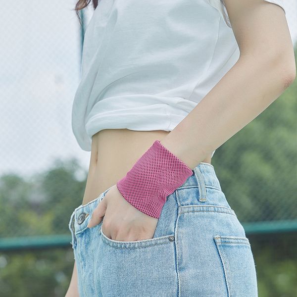 

1 pc wrist brace support breathable cooling wristband sport sweatband for gym yoga volleyball b2cshop, Black;red