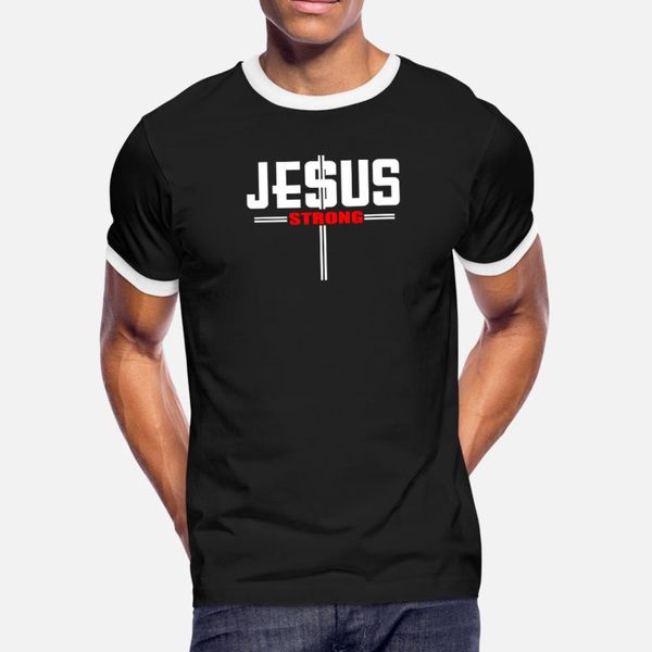 

jesus strong t shirt men loose tee shirt o neck gents loose breathable summer style pattern shirt