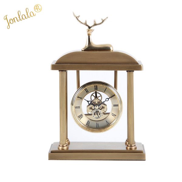 

creative metal clock with deer living room tv cabinet desk decoration creative desk clock ornaments deer gift