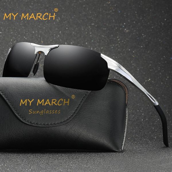 

mymarch brand design vintage polarized sunglasses men fishing shades driving male retro square sun glasses oculos eyewear uv400, White;black