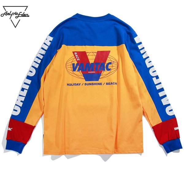 

aelfric eden long sleeve t-shirts men letter printed casual t shirt color block fashion harajuku cotton hip hop tee shirt mt10, White;black