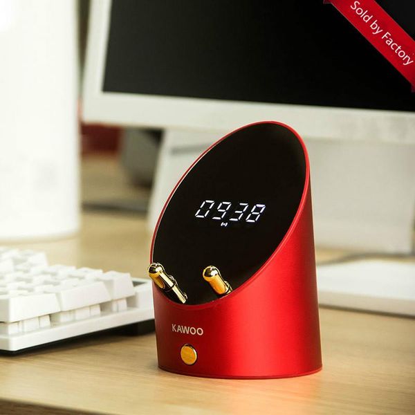 

cgjxscreative alarm clock wireless bluetooth smart speaker and amplifies induction loudspeaker with phone holder portable mini clock subwoof