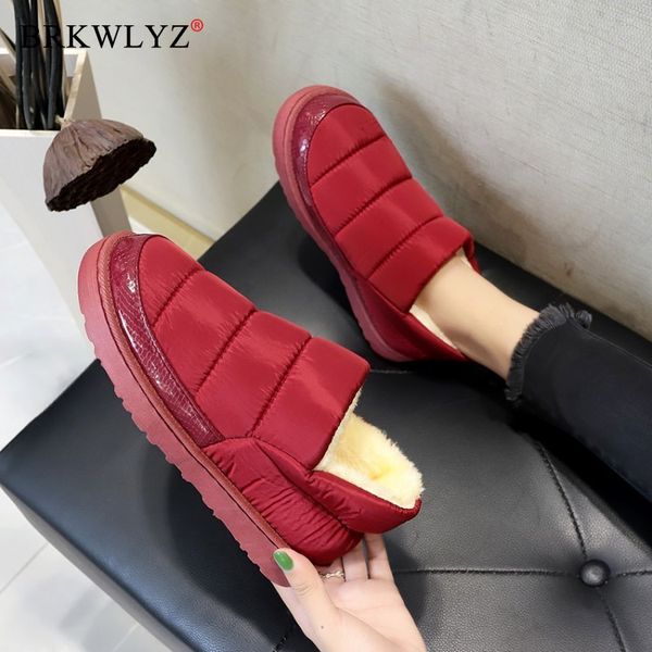 

2020 women winter snow boots botas femininas flat waterproof warm thick plush ankle boot for woman platform cotton botas mujer, Black