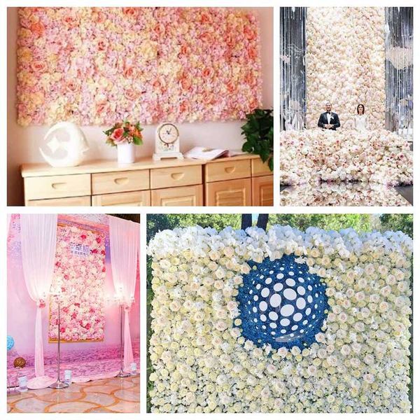 

artificial flower wall panels flower wall mat silk rose panels for backdrop wedding decoration