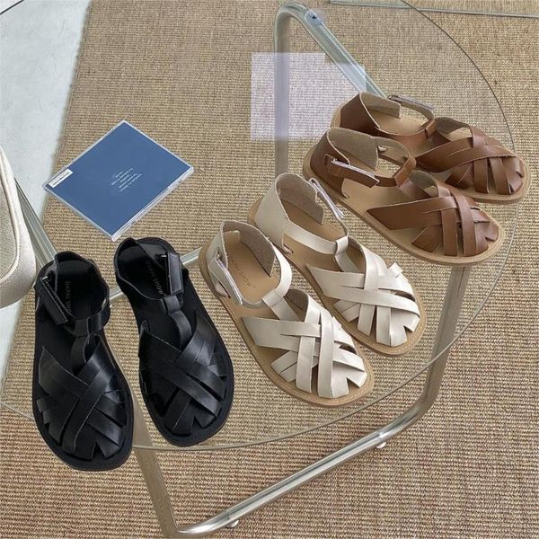 

female sandal breathable buckle strap all-match closed toe sandals shoes fashion womens shoes 2020 ladies women's luxury flat, Black