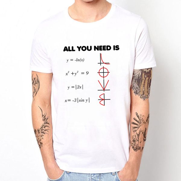 

summer fashion graphic t shirts all you need is love math t men's short sleeve o-neck casual tee clothes tumblr shirts