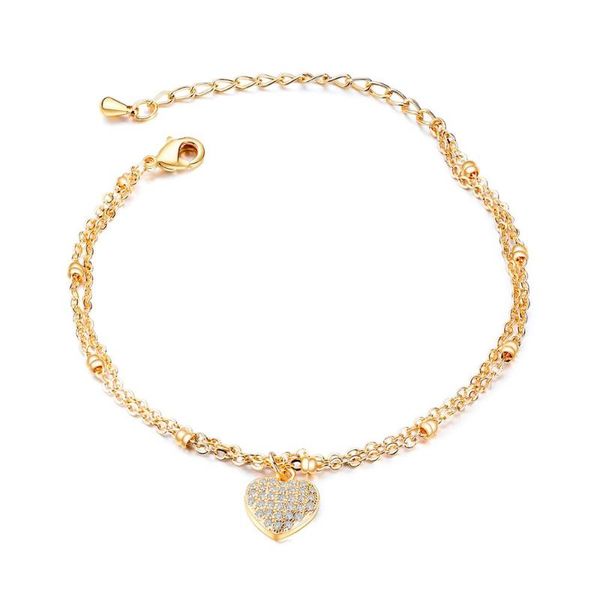 

link, chain fashion versatile love zircon ladies bracelet simple personality beads small fresh copper jewelry gift 3-545, Black
