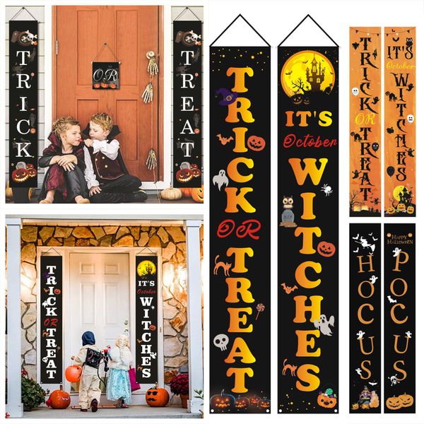 

16 styles 32*180cm halloween couplets halloween curtain banner halloween decoration supplies oxford cloth support custom printing xd23824