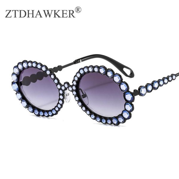 

flash diamond decorative round frame ladies sunglasses personality catwalk color glasses women eyeglasses, White;black