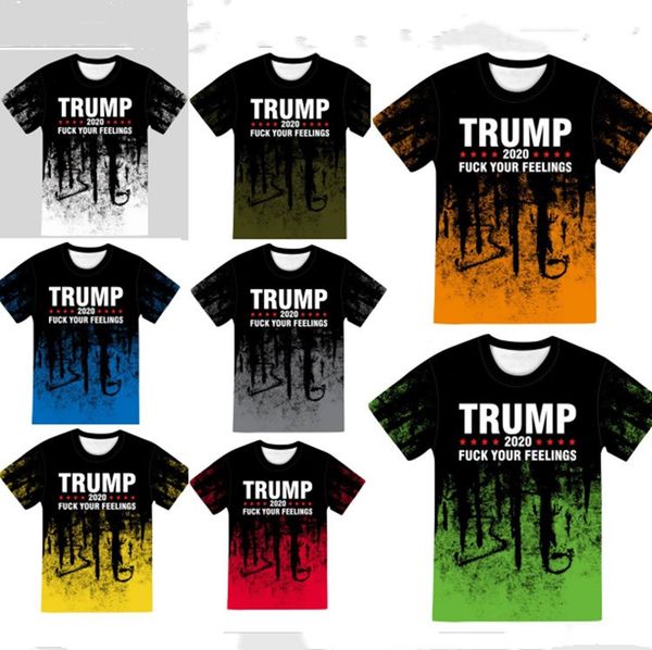 

e82601 fashion for short printed camouflage t-shirt round neck letters tee new sleeve sports casual trump 3d adults clothin nltq, Black