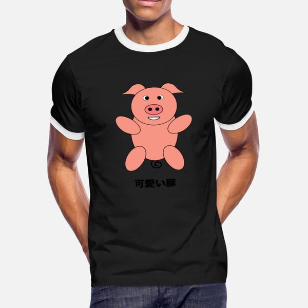 

kawaii pig t shirt men print tee shirt plus size 3xl male fitness humor spring unique shirt