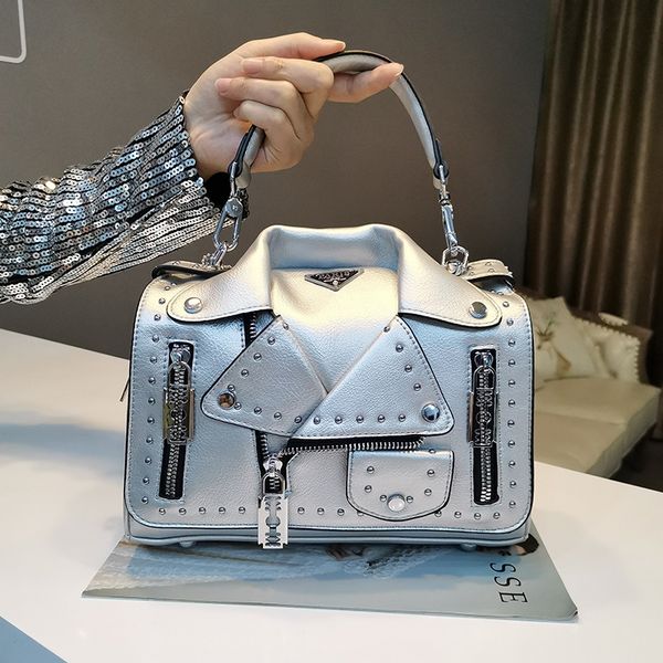 

bags for women 2020 clothes rivet design shoulder messenger bag fashion bright handbag female bolsas feminina sac a main femme