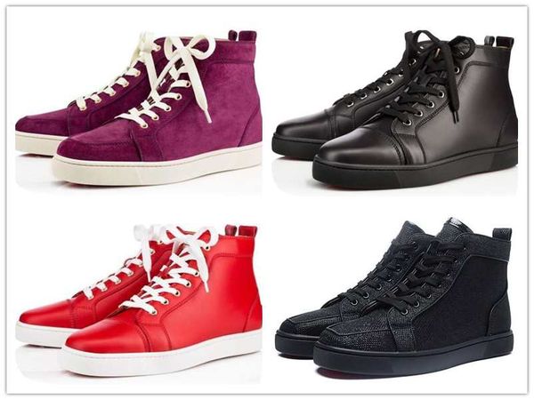 

2019 red bottom casual shoes sneakers black orlato flats high party lovers ladies ace genuine leather mens womens new shoes