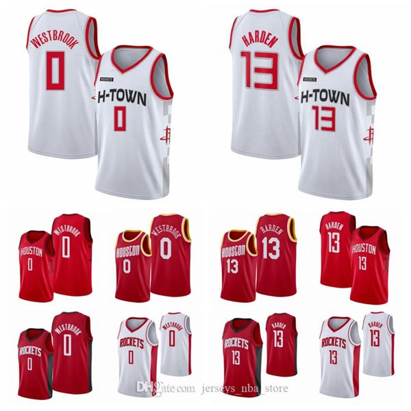 

men youth rockets 13 james harden 0 russell westbrook red white black city edition nba player jersey 07, Black;red