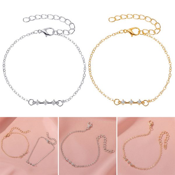 

crystal stars bracelet alloy simple zircon bracelets women girls wrist ornament bmf88, Black